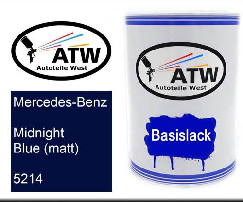 Mercedes-Benz, Midnight Blue (matt), 5214: 500ml Lackdose, von ATW Autoteile West.